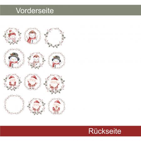 Weihnachtliche Kreismotive - Designpapier